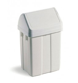 Poubelle 12 Litres LEO Blanche avec couvercle basculant
