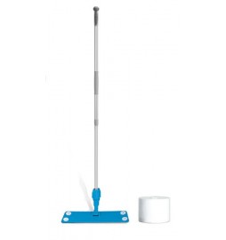 DUST CATCHER balai attrape poussière 60 cm  avec manche télescopique et 100 lingettes gazes électrostatiques prédécoupées 