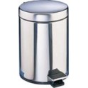 Poubelle salle de bain 3 litres chrome avec couvercle et pédale