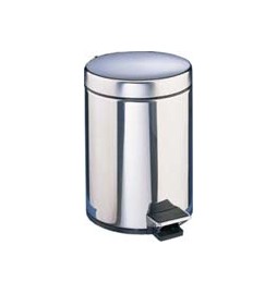 Poubelle salle de bain 3 litres chrome avec couvercle et pédale