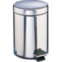 Poubelle 5 litres acier chromé avec couvercle et pédale