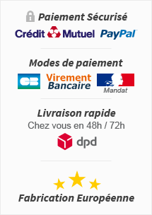 Paiement Sécurisé avec Crédit Mutuel et PayPal - Payez par CB, Virement Bancaire ou Mandat Administratif - Livraison en 48h / 72